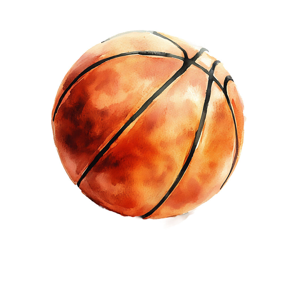 Watercolor Basketball Fabric Panel 7