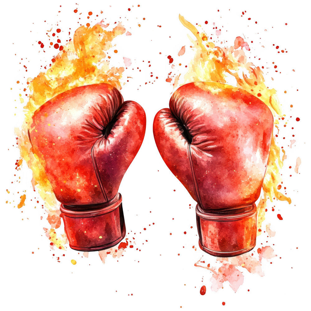 Watercolor Boxing Fabric Panel 21