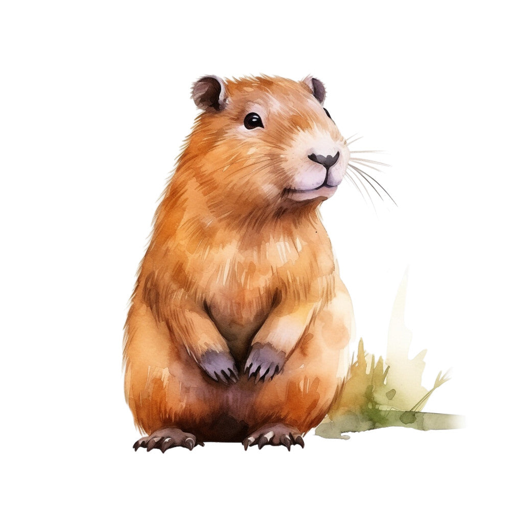 Watercolor Capybaras Fabric Panel 20 QuiltingFabricPanels