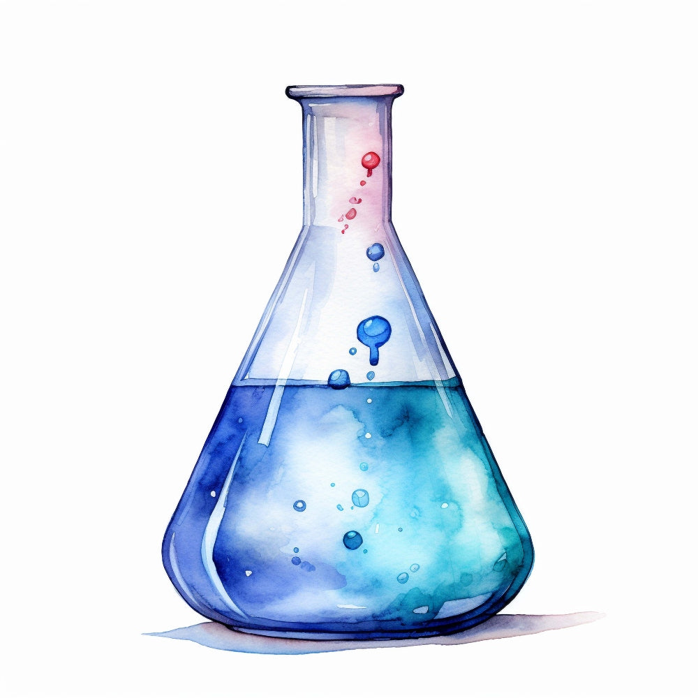 Watercolor Chemical Flask Fabric Panel 9