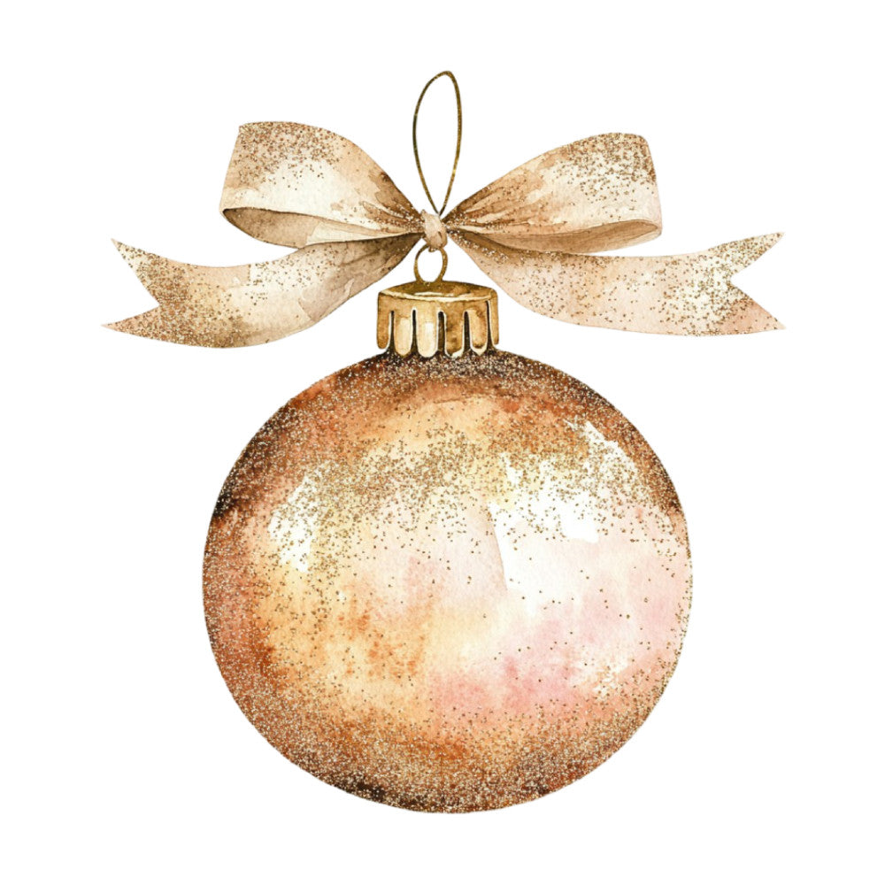 Watercolor Christmas Ornaments Fabric Panel 2 QuiltingFabricPanels
