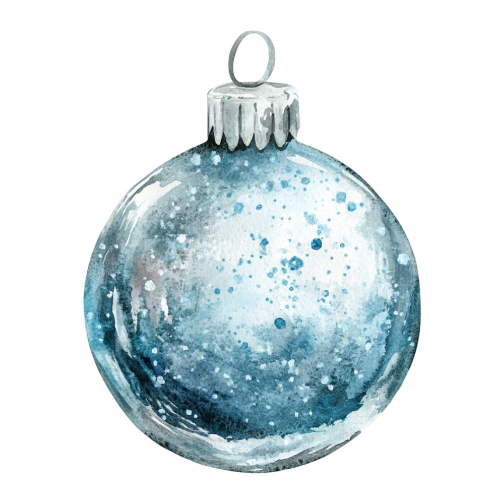 Watercolor Christmas Ornaments Fabric Panel 29 QuiltingFabricPanels