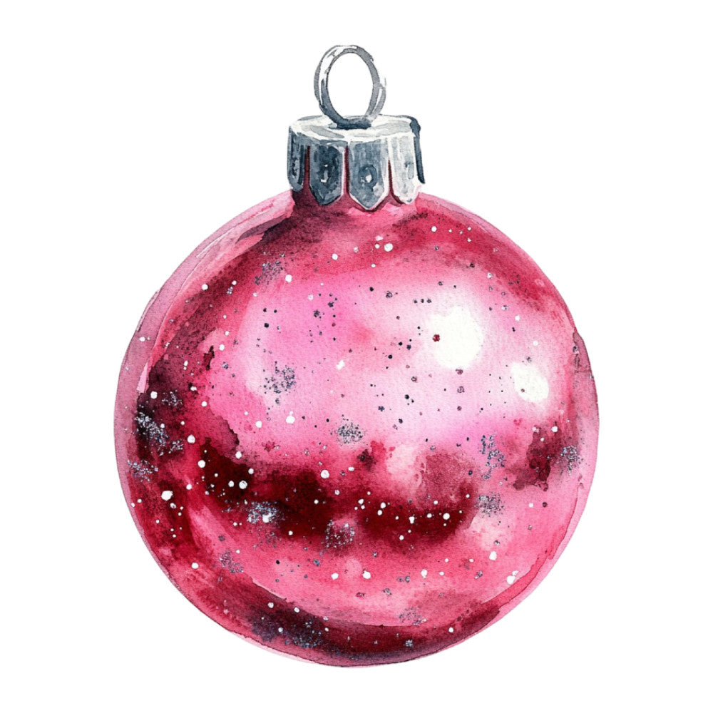 Watercolor Christmas Ornaments Fabric Panel 4 QuiltingFabricPanels