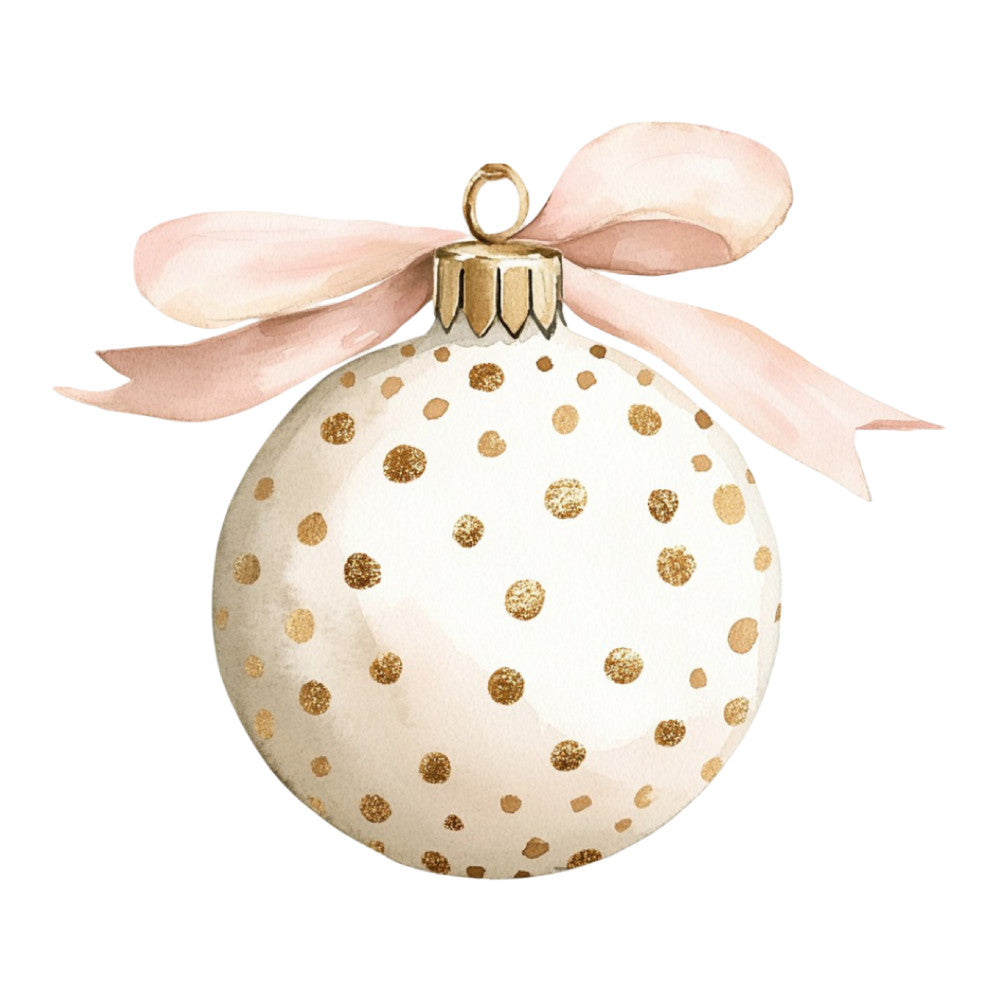 Watercolor Christmas Ornaments Fabric Panel 6 QuiltingFabricPanels