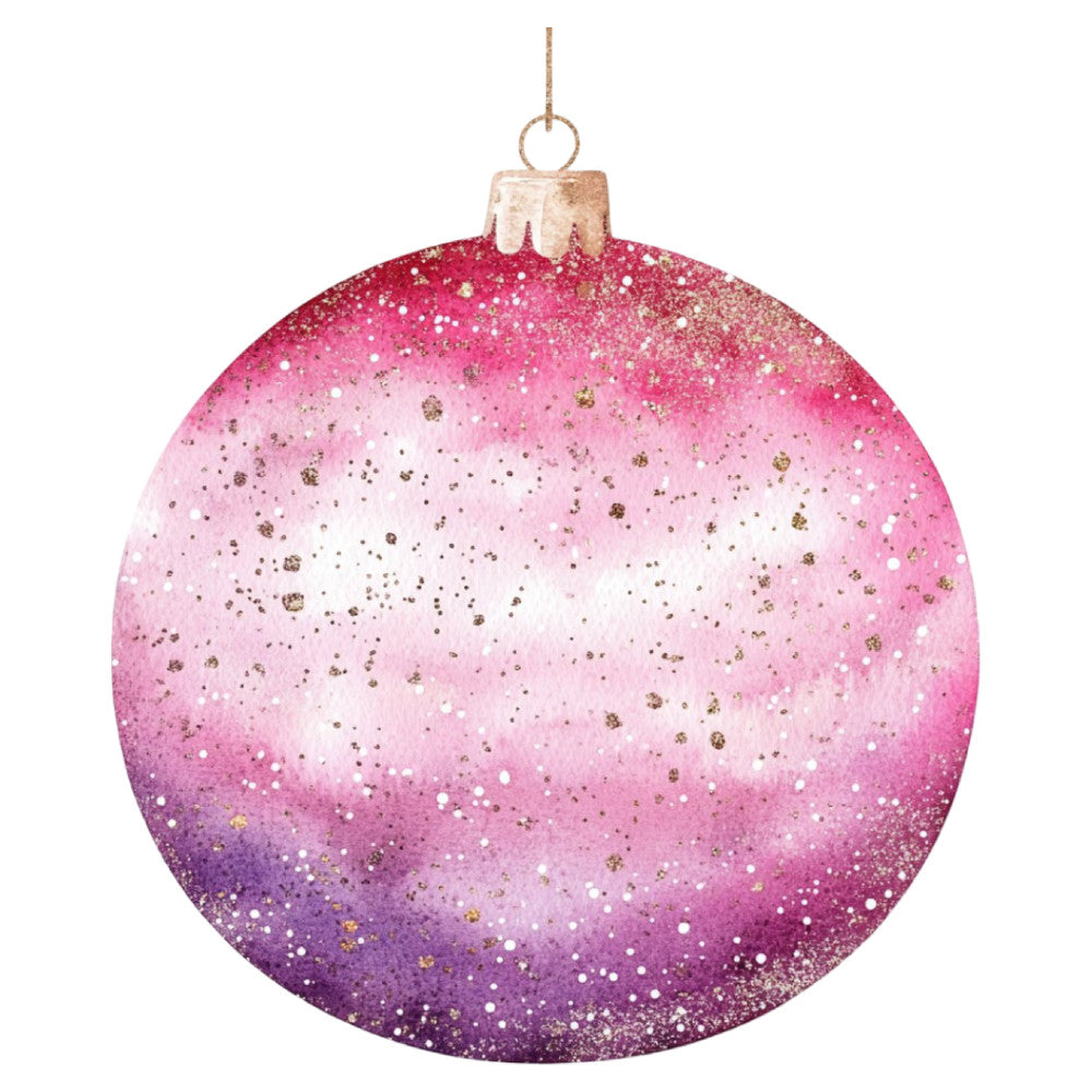Watercolor Christmas Ornaments Fabric Panel 9 QuiltingFabricPanels