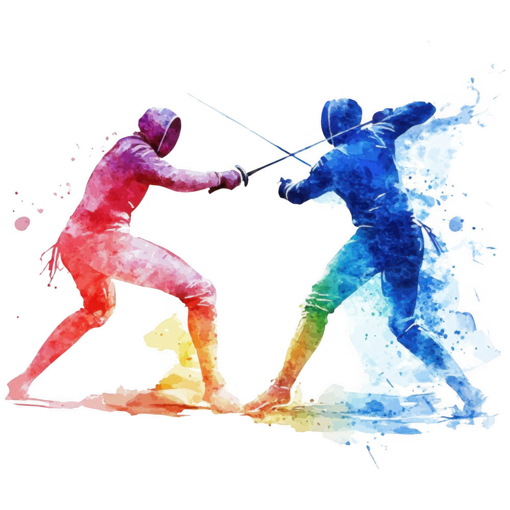 Watercolor Fencing Fabric Panel 4