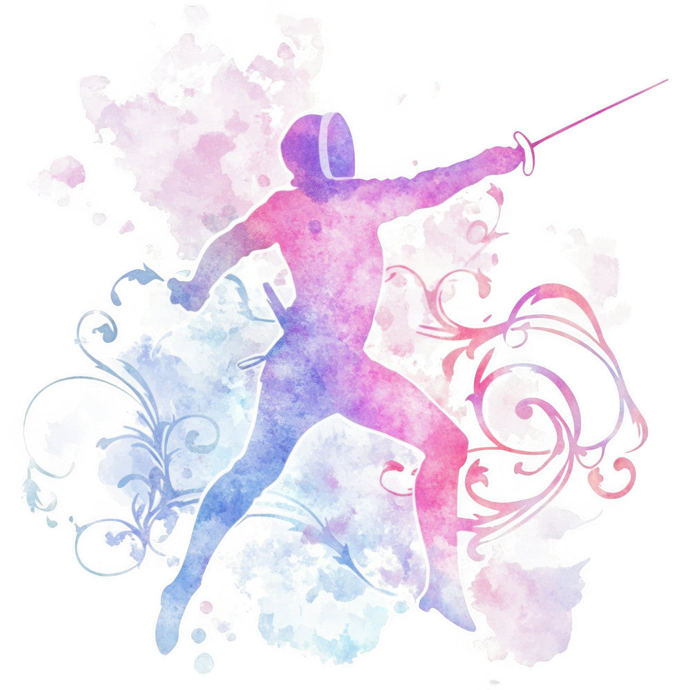 Watercolor Fencing Fabric Panel 5
