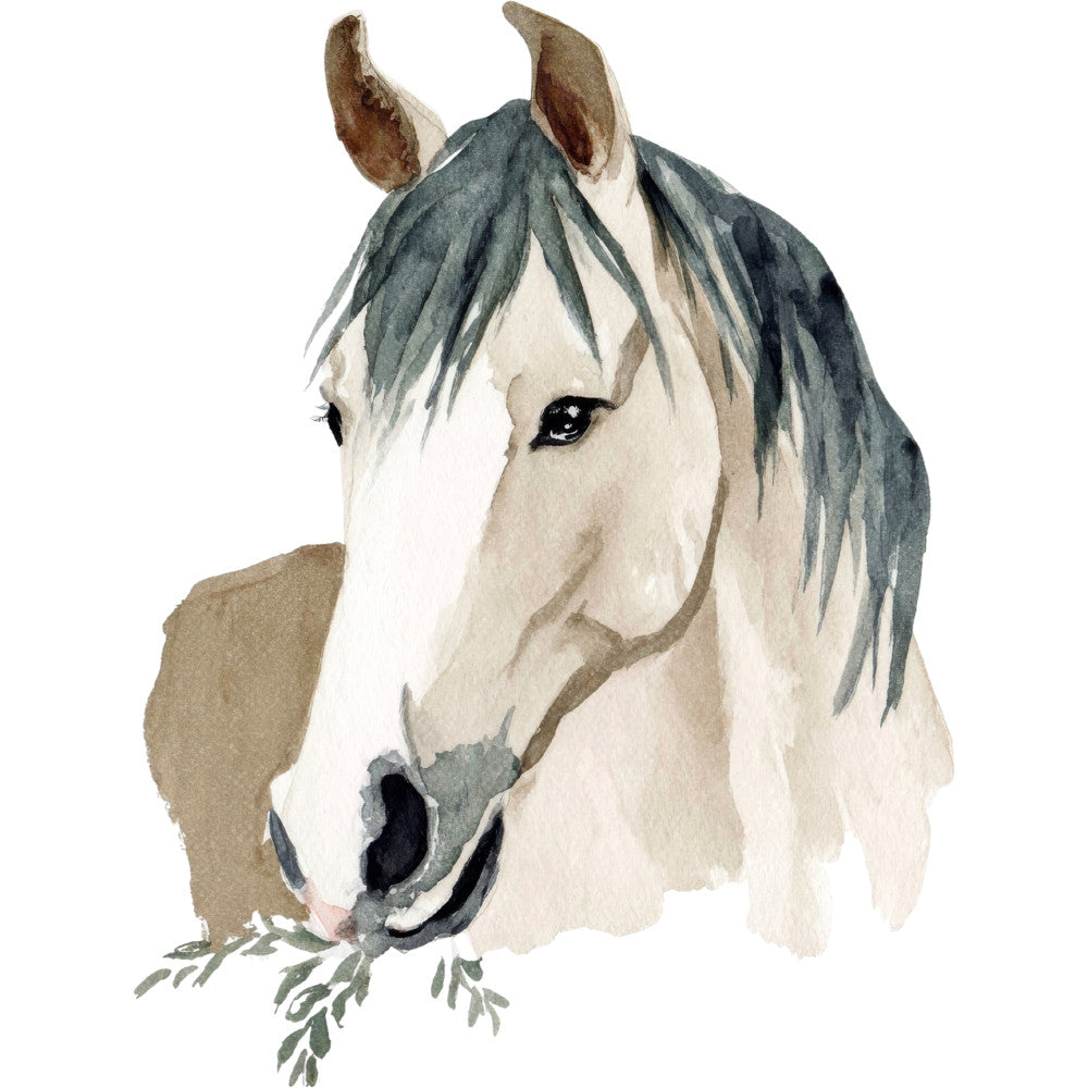 Watercolor Horses Fabric Panel 66 QuiltingFabricPanels