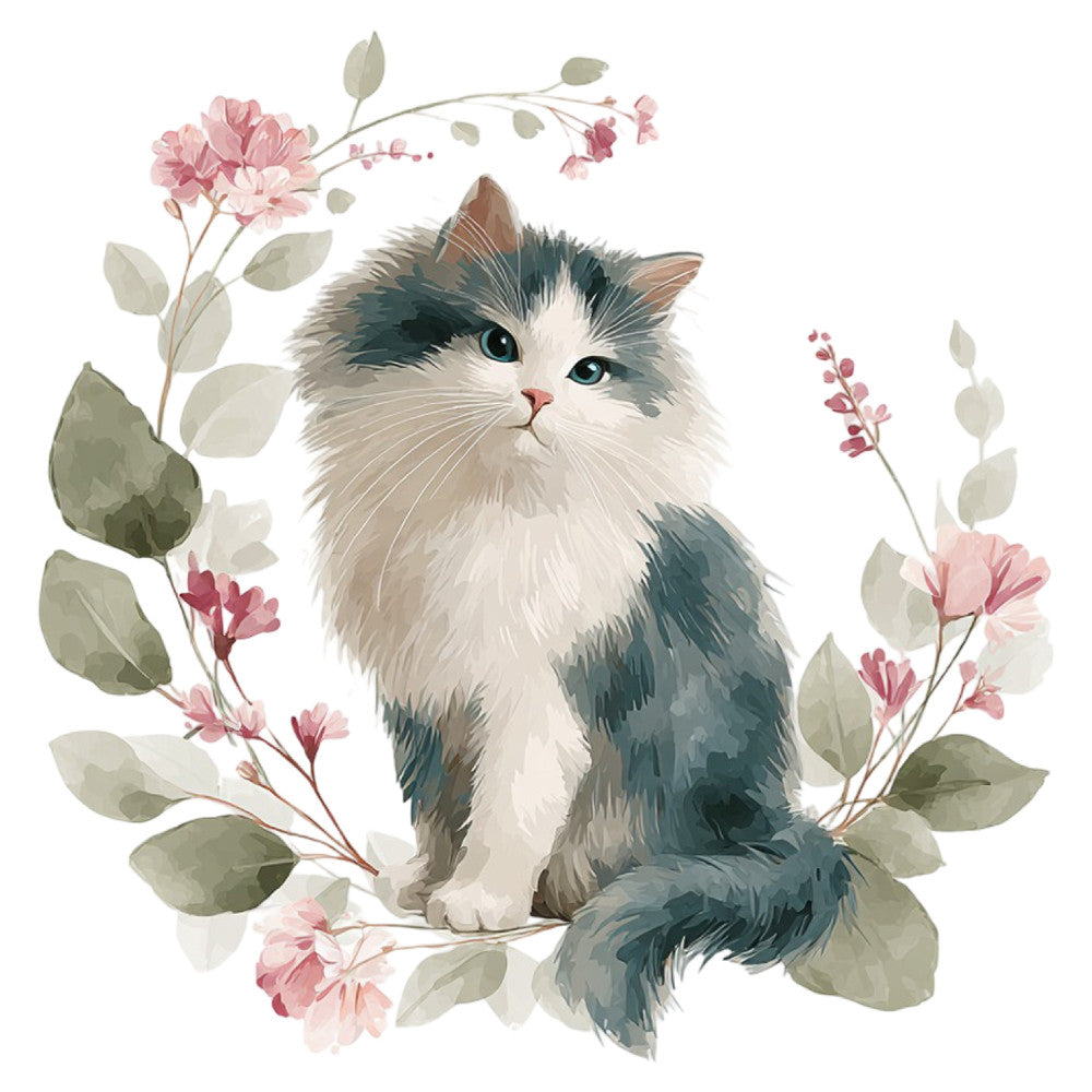 Watercolor Kitten Fabric Panel 14