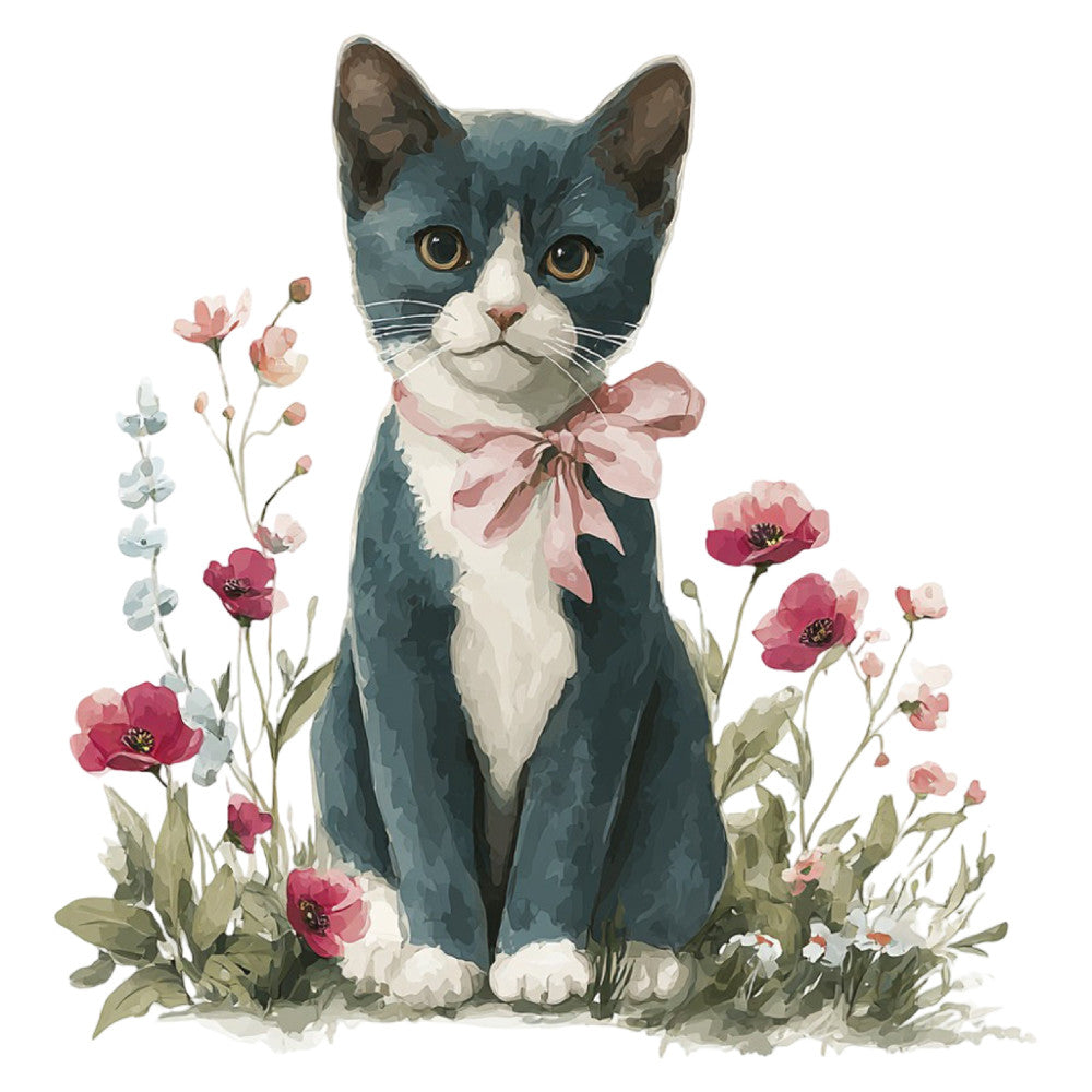 Watercolor Kitten Fabric Panel 15