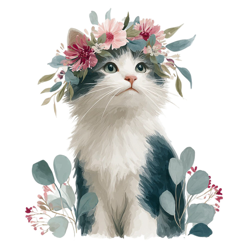Watercolor Kitten Fabric Panel 16
