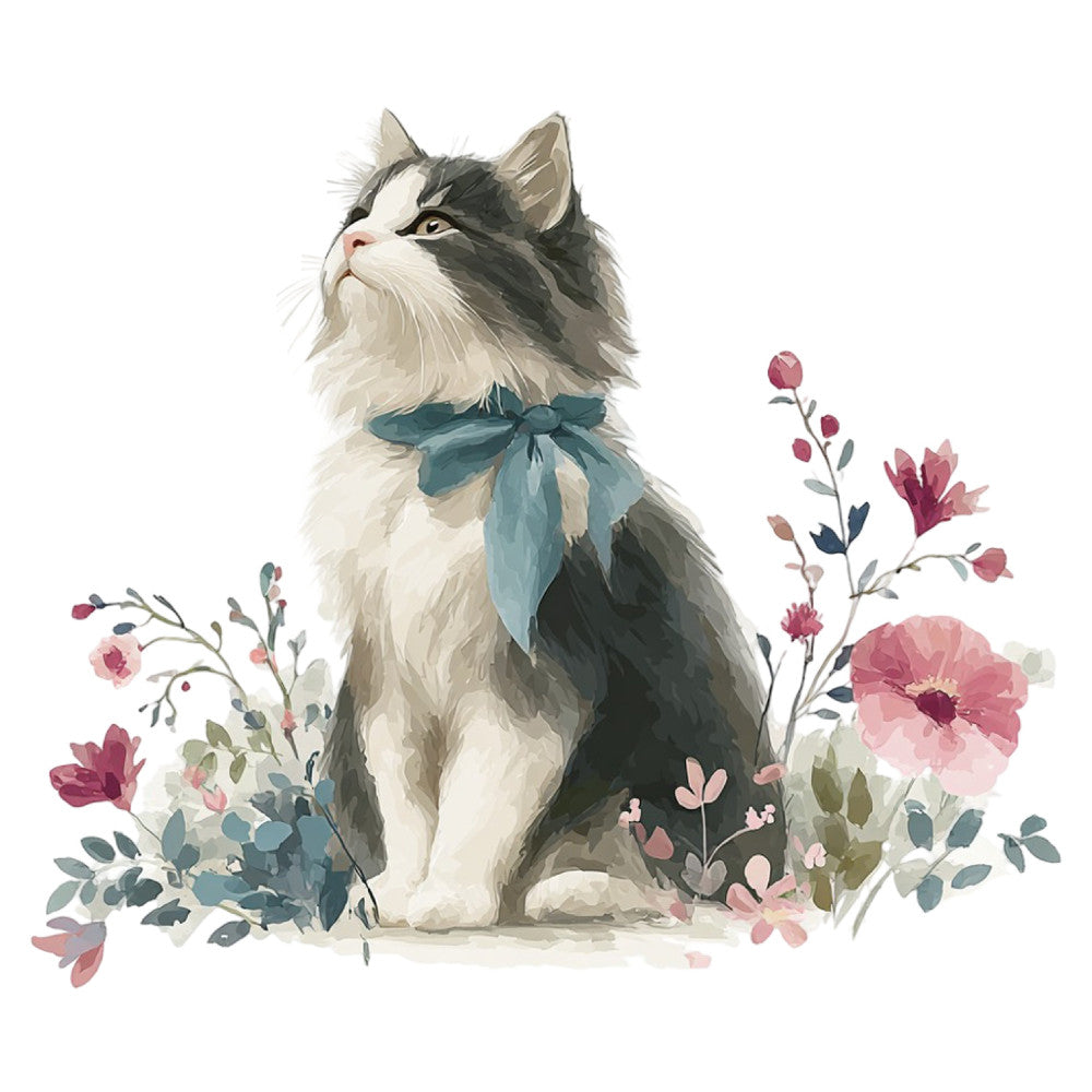 Watercolor Kitten Fabric Panel 21