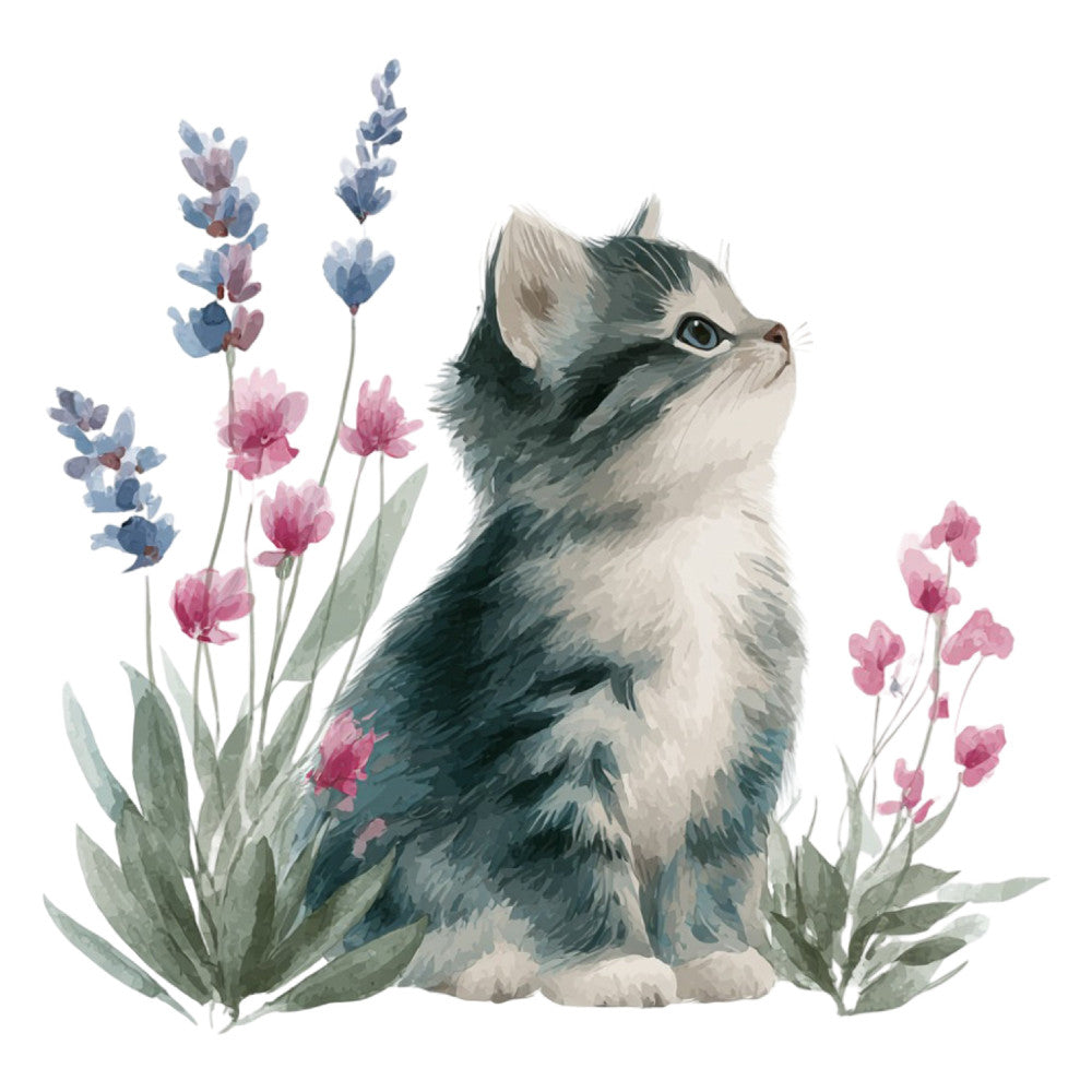 Watercolor Kitten Fabric Panel 34