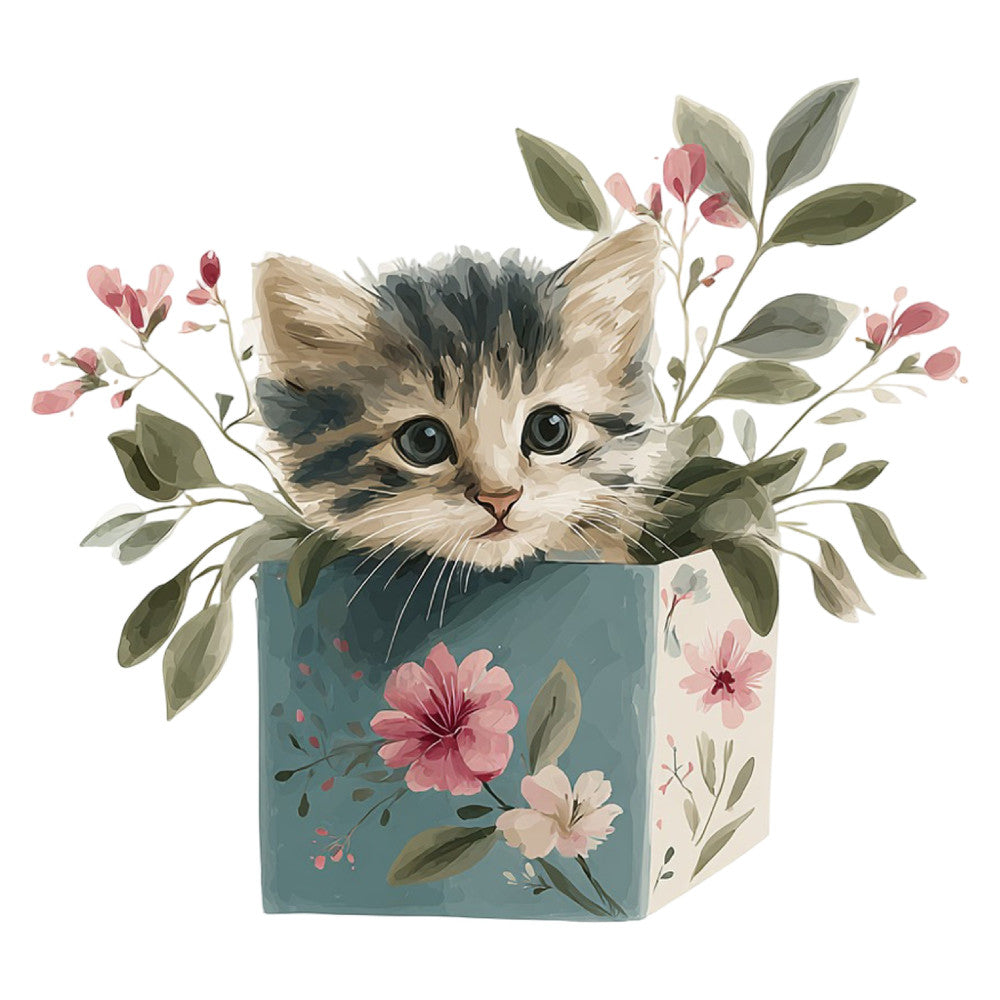 Watercolor Kitten Fabric Panel 35
