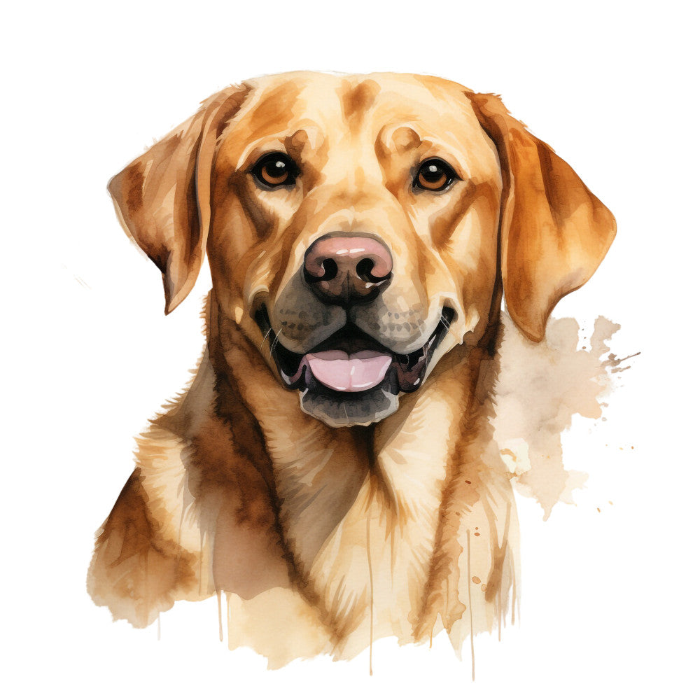 Watercolor Labrador Fabric Panel 45 QuiltingFabricPanels