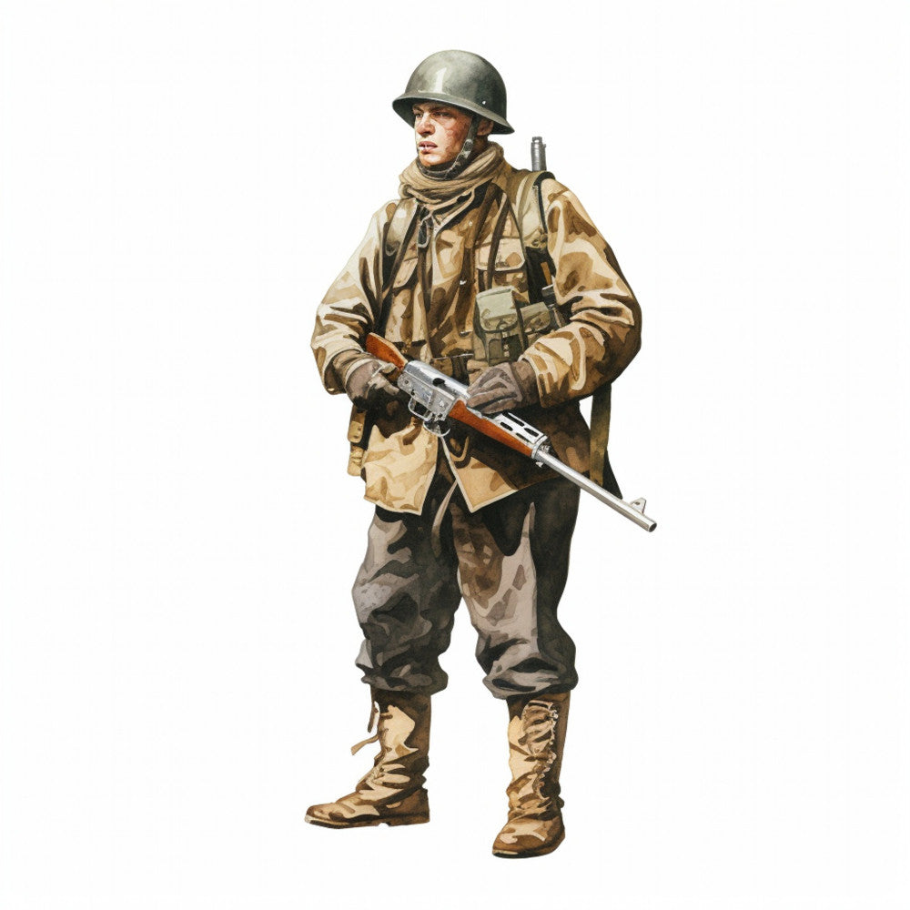 Watercolor Military Fabric Panel 18