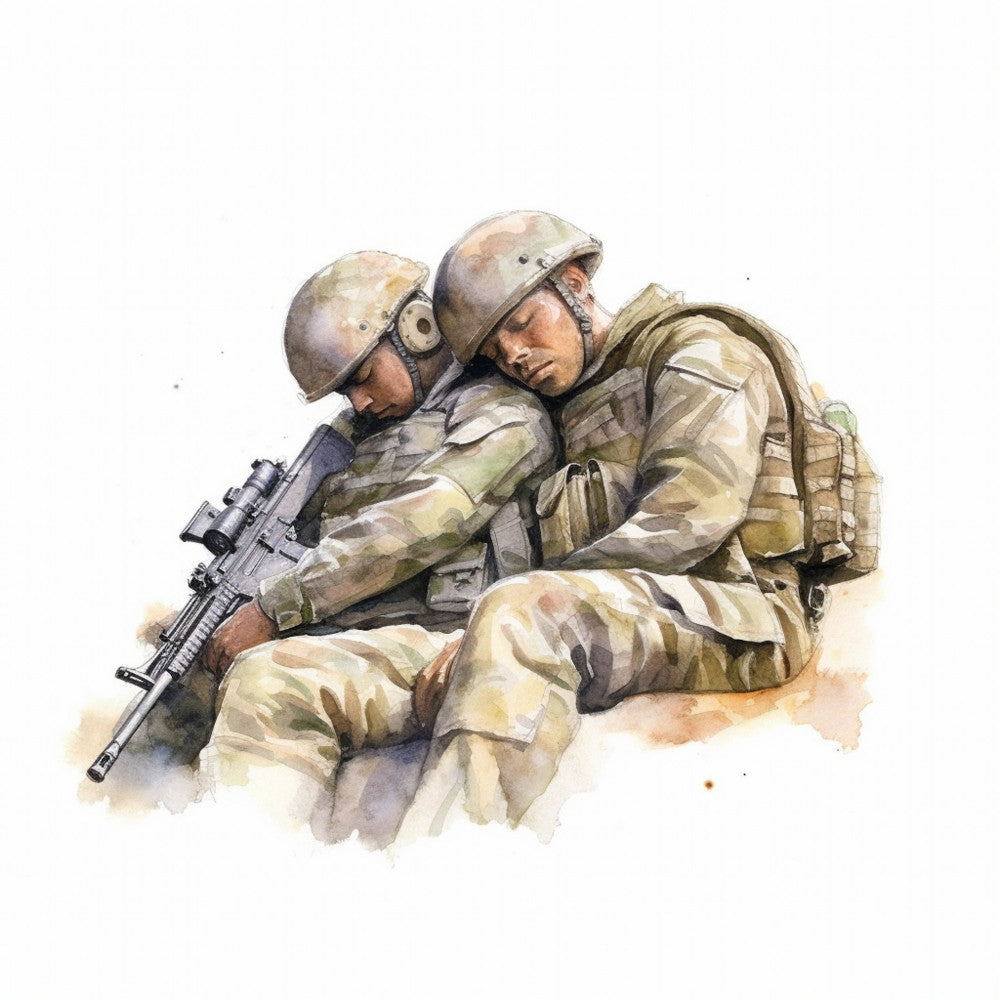 Watercolor Military Fabric Panel 30