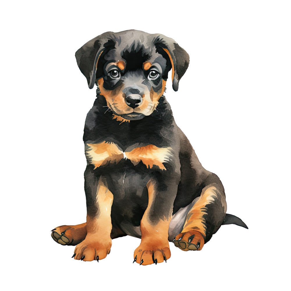Watercolor Rottweiler Fabric Panel 20