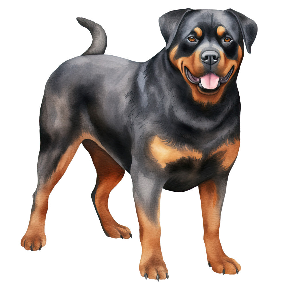 Watercolor Rottweiler Fabric Panel 7