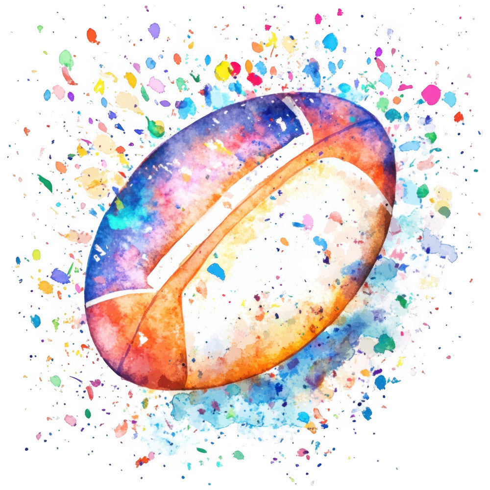 Watercolor Rugby Fabric Panel 16