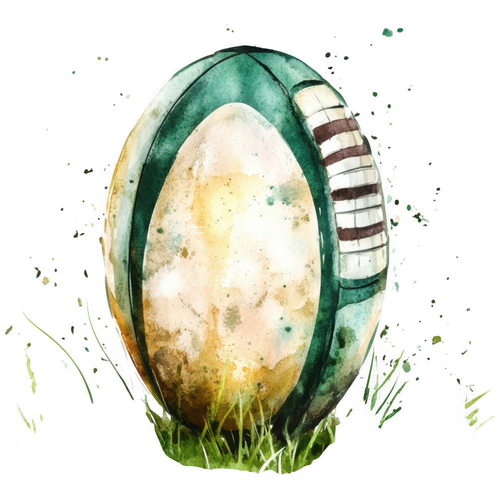 Watercolor Rugby Fabric Panel 19