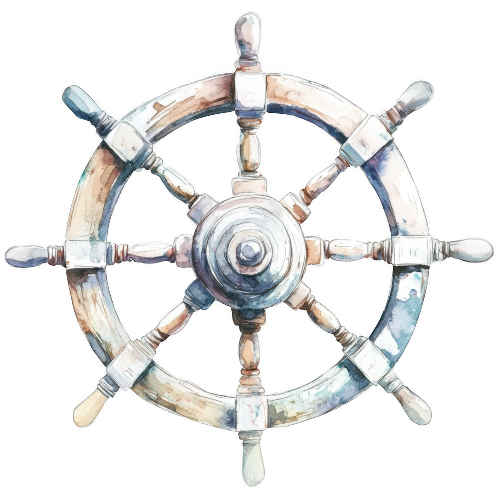 Watercolor Sailing Fabric Panel 5