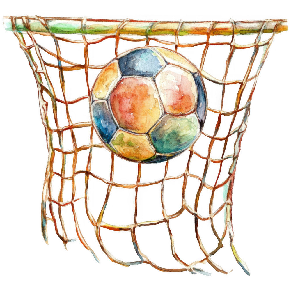 Watercolor Soccer Fabric Panel 16
