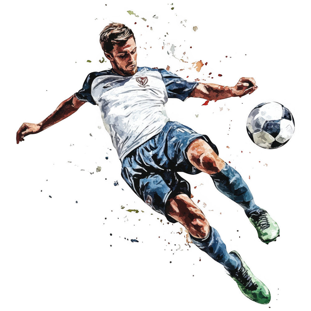 Watercolor Soccer Fabric Panel 3