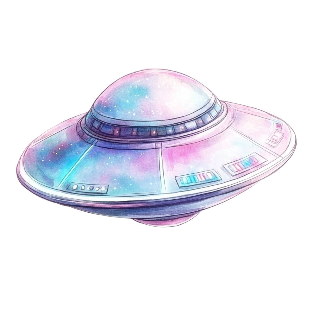 Watercolor Space Adventure Fabric Panel 1