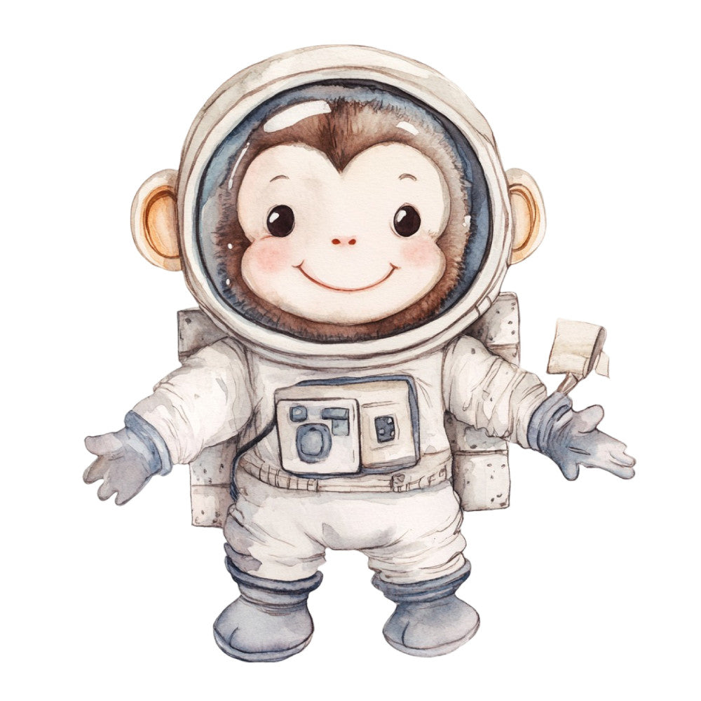 Watercolor Space Adventure Fabric Panel 10