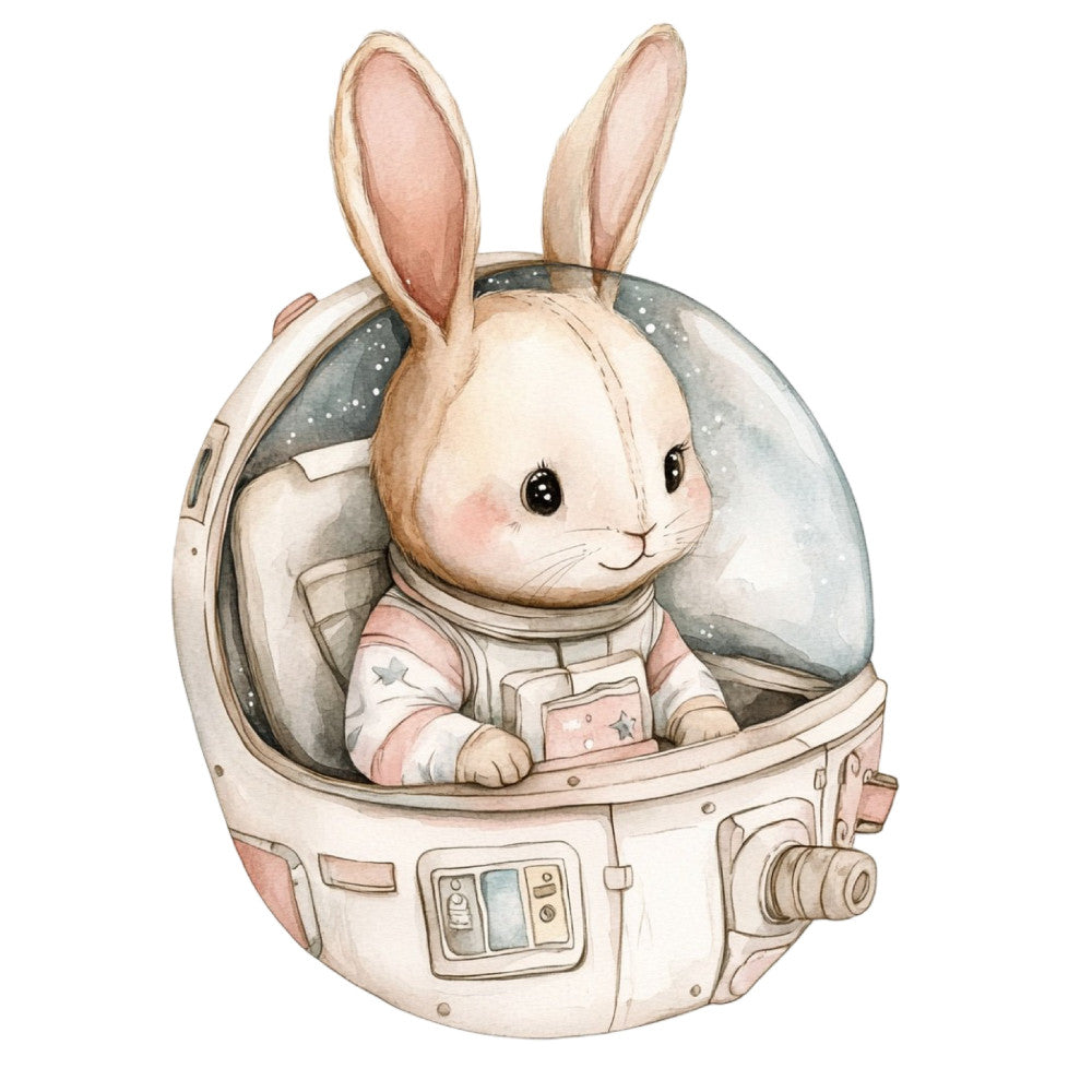 Watercolor Space Adventure Fabric Panel 25