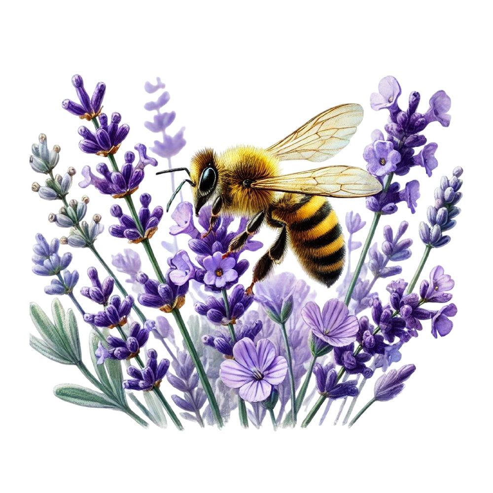 Watercolor Spring Bees Fabric Panel 11