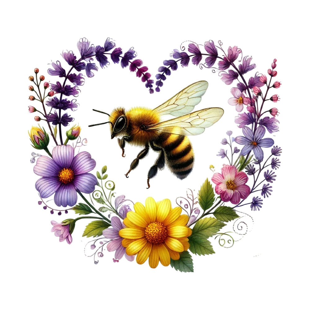 Watercolor Spring Bees Fabric Panel 2