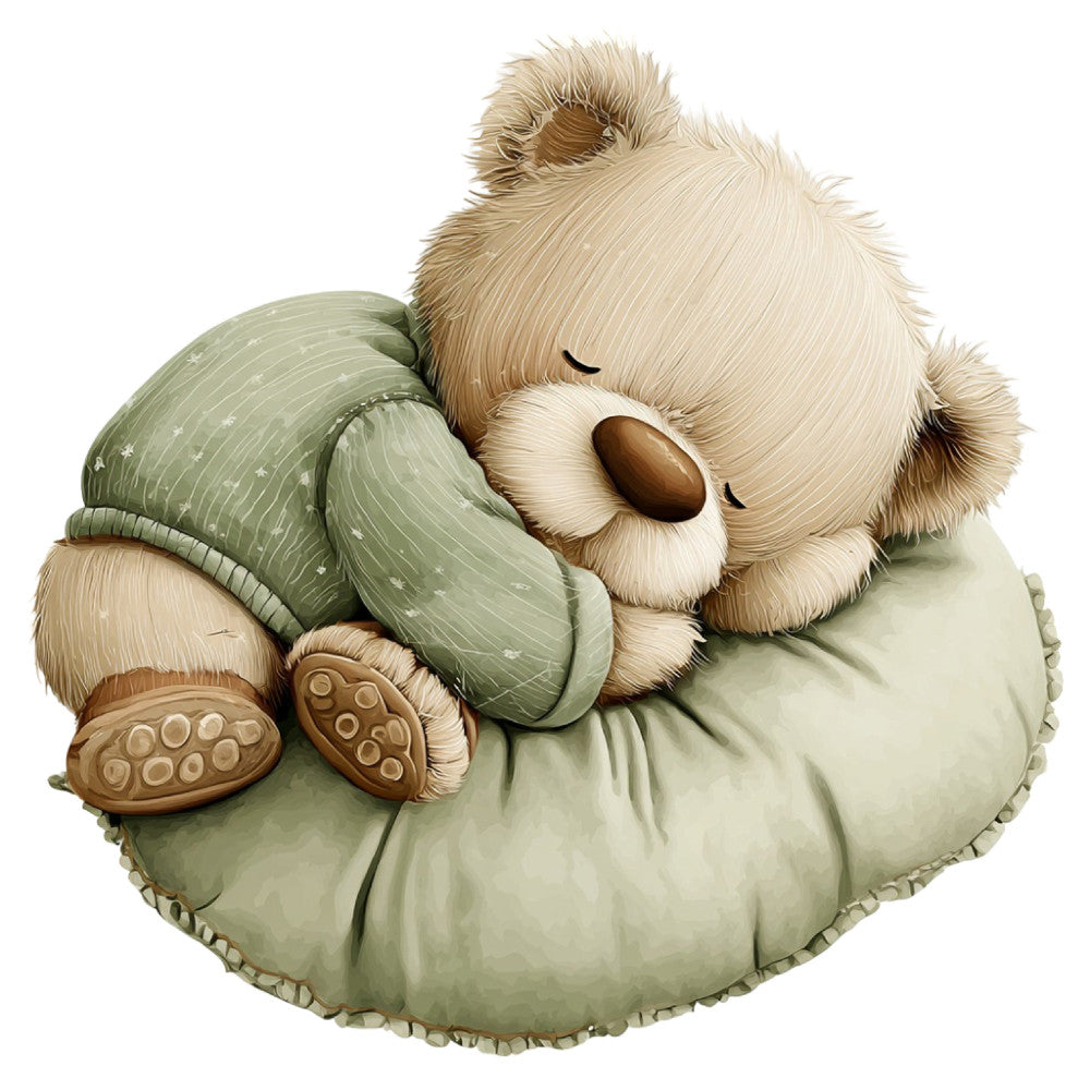 Watercolor Teddy Bear Fabric Panel 10