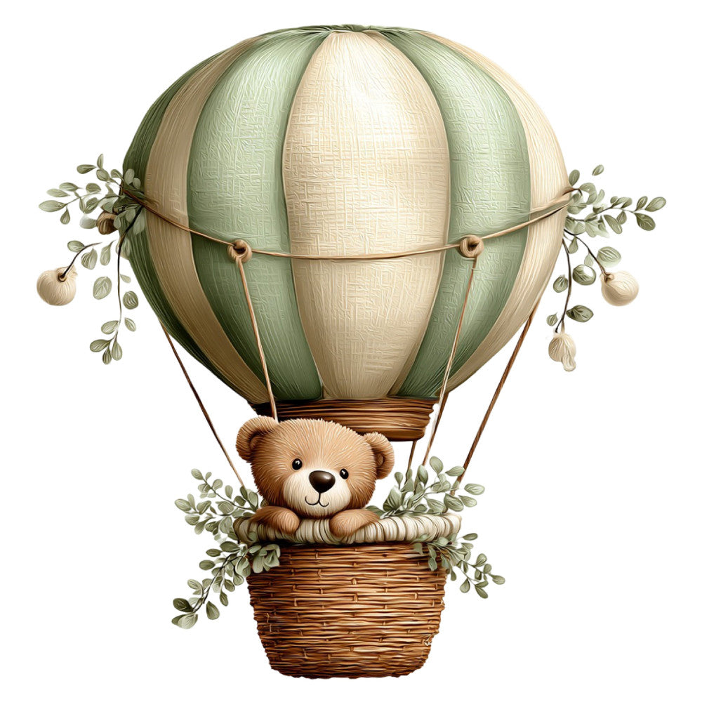Watercolor Teddy Bear Fabric Panel 11