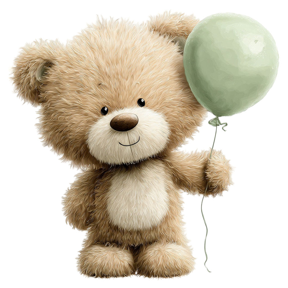 Watercolor Teddy Bear Fabric Panel 2