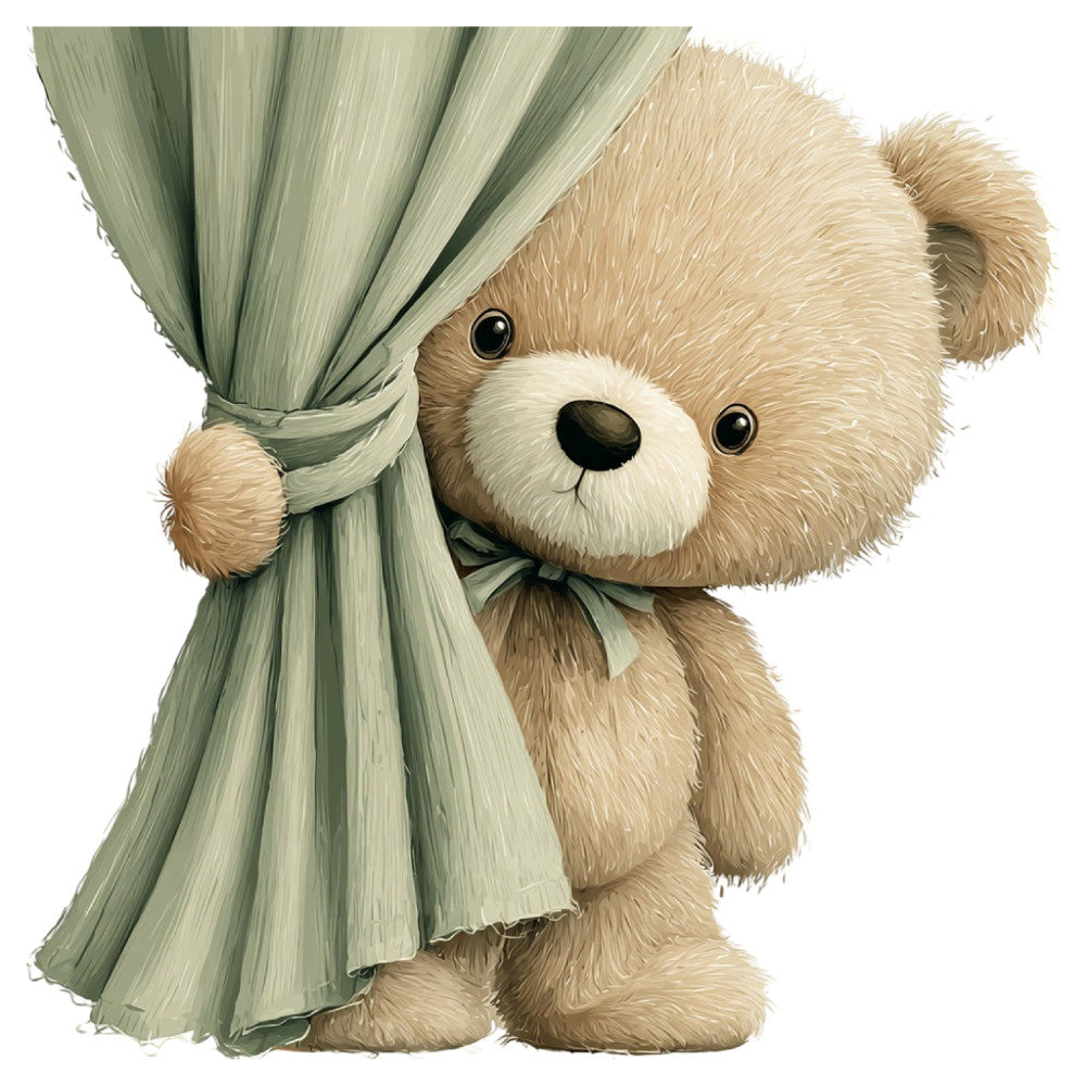 Watercolor Teddy Bear Fabric Panel 28