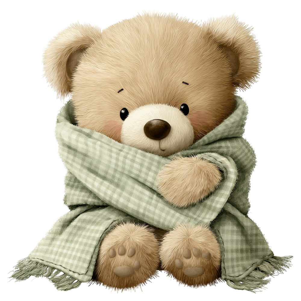 Watercolor Teddy Bear Fabric Panel 29