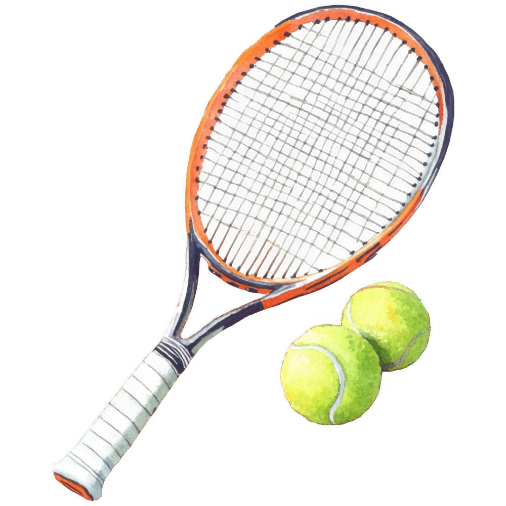 Watercolor Tennis Fabric Panel 1