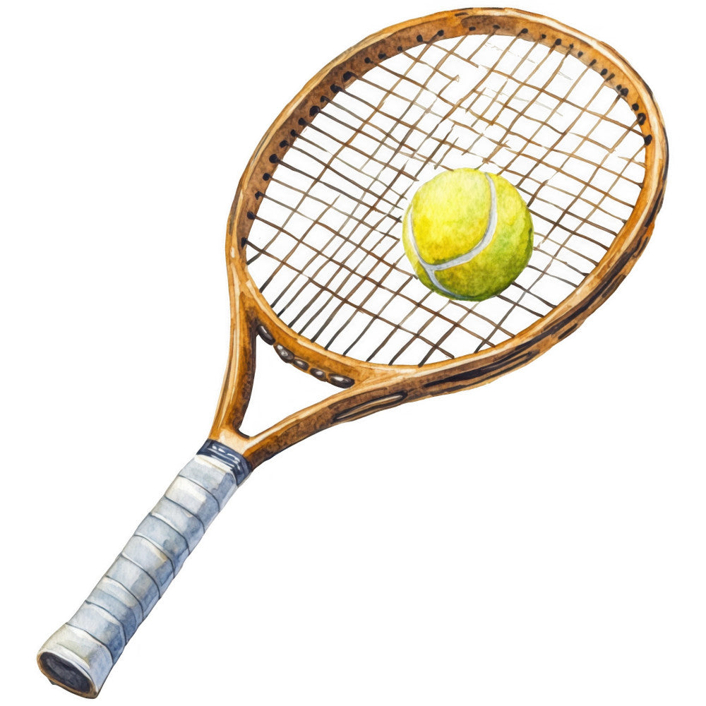 Watercolor Tennis Fabric Panel 10