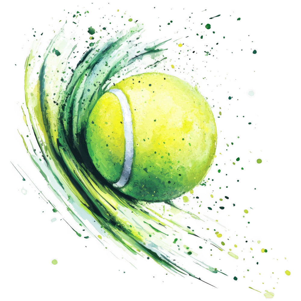 Watercolor Tennis Fabric Panel 12