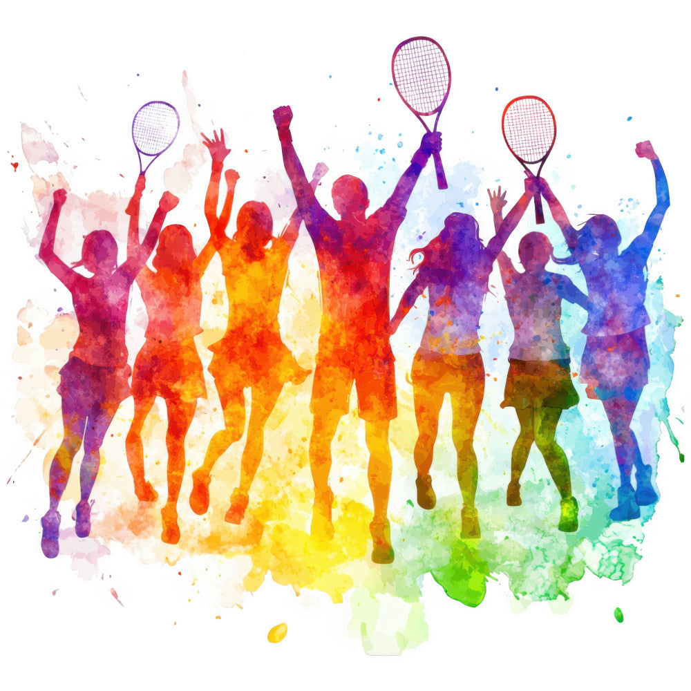 Watercolor Tennis Fabric Panel 14