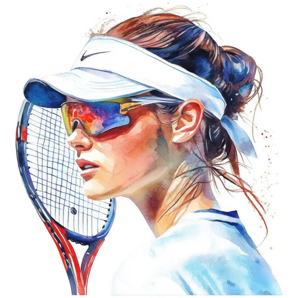 Watercolor Tennis Fabric Panel 20