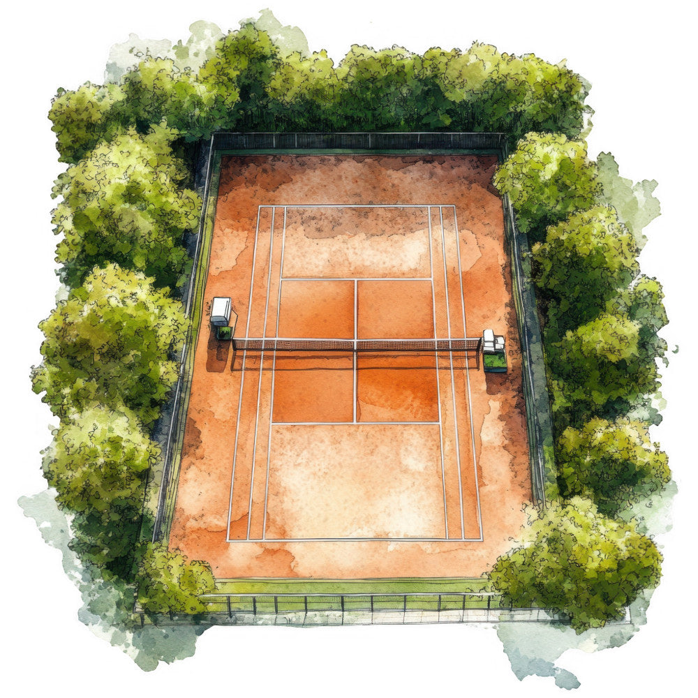 Watercolor Tennis Fabric Panel 23