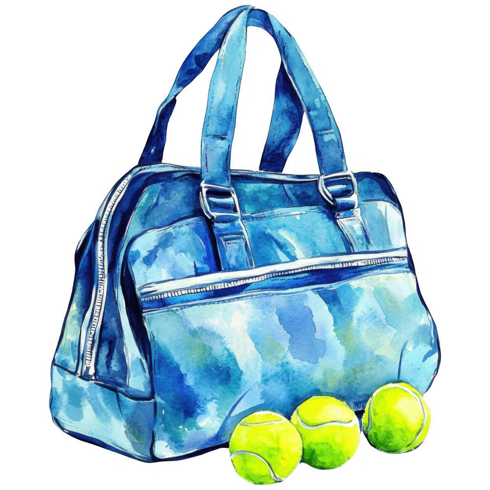 Watercolor Tennis Fabric Panel 4