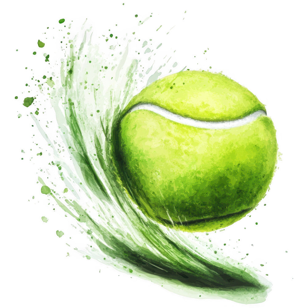 Watercolor Tennis Fabric Panel 8