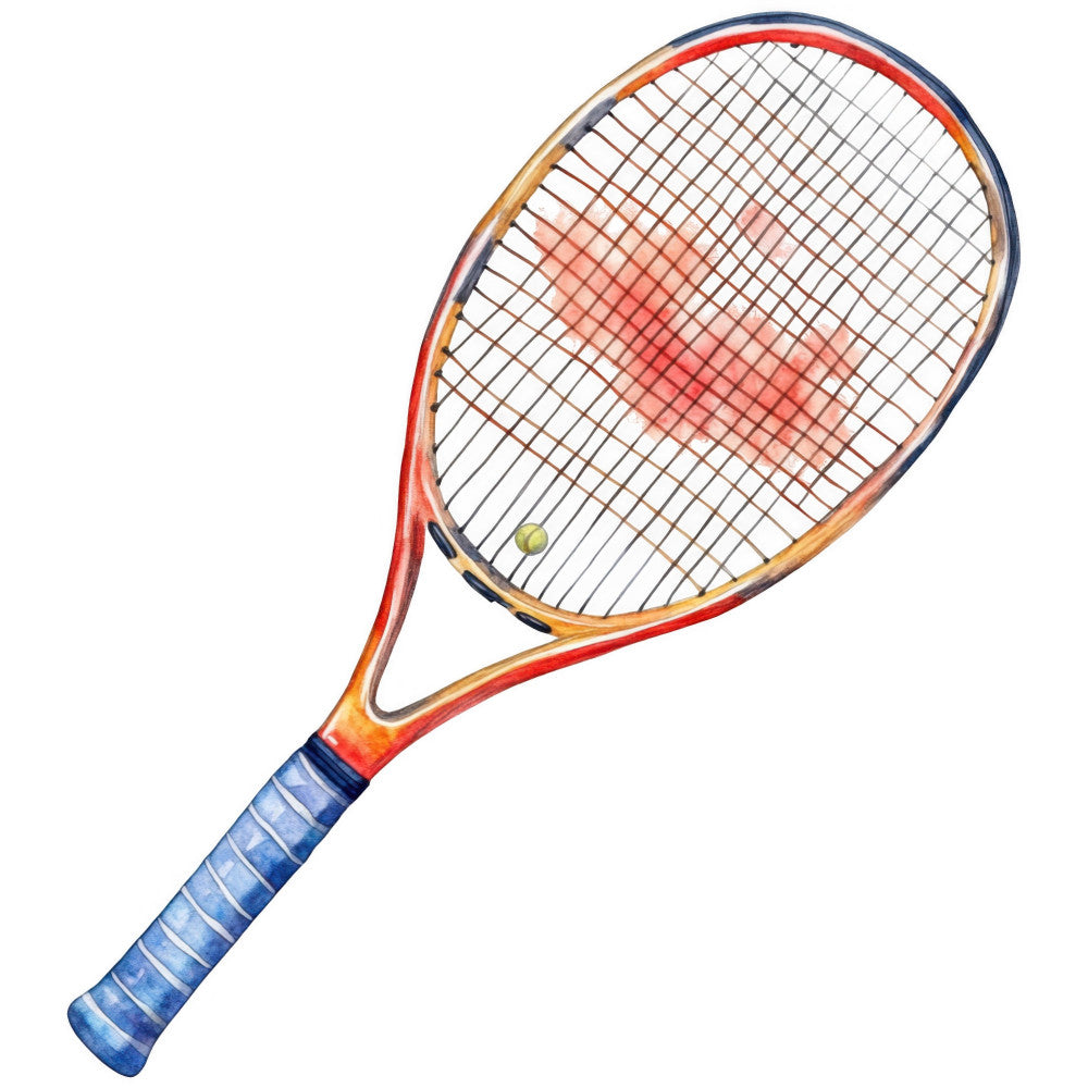 Watercolor Tennis Fabric Panel 9