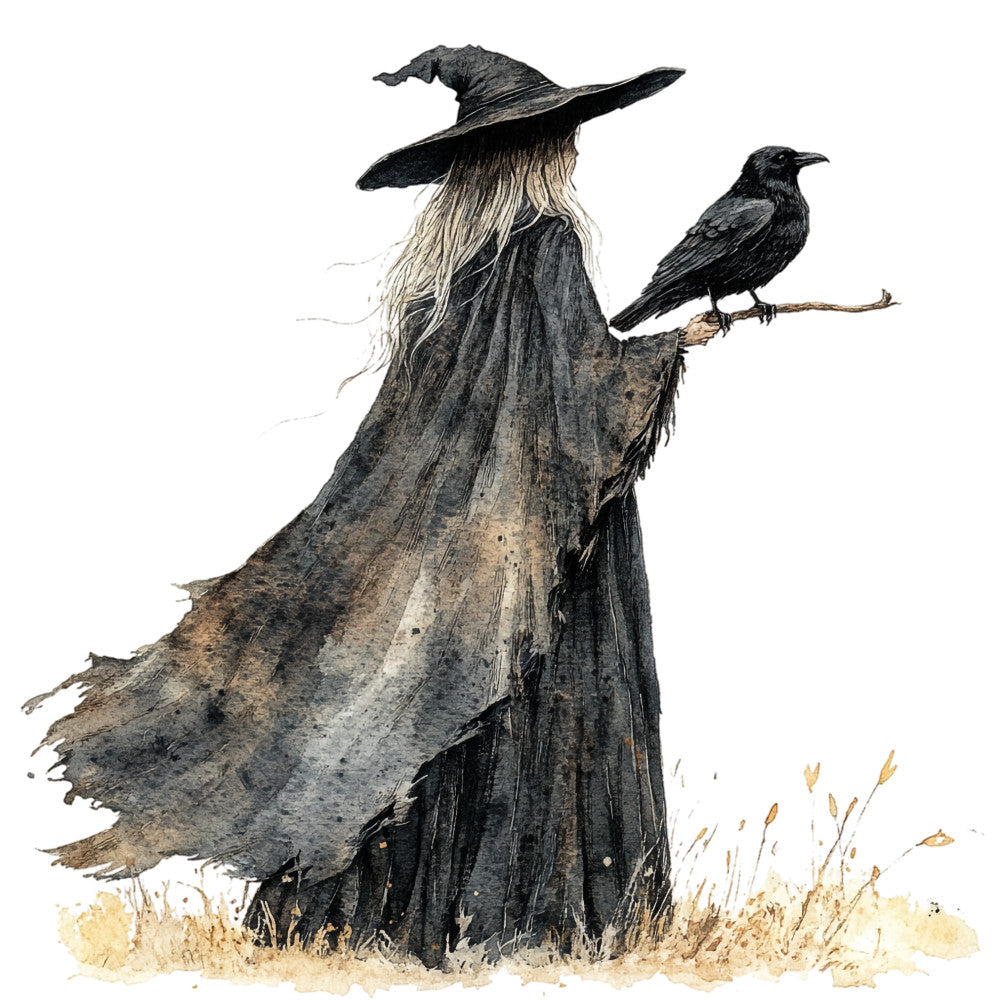 Watercolor Witch Fabric Panel 19