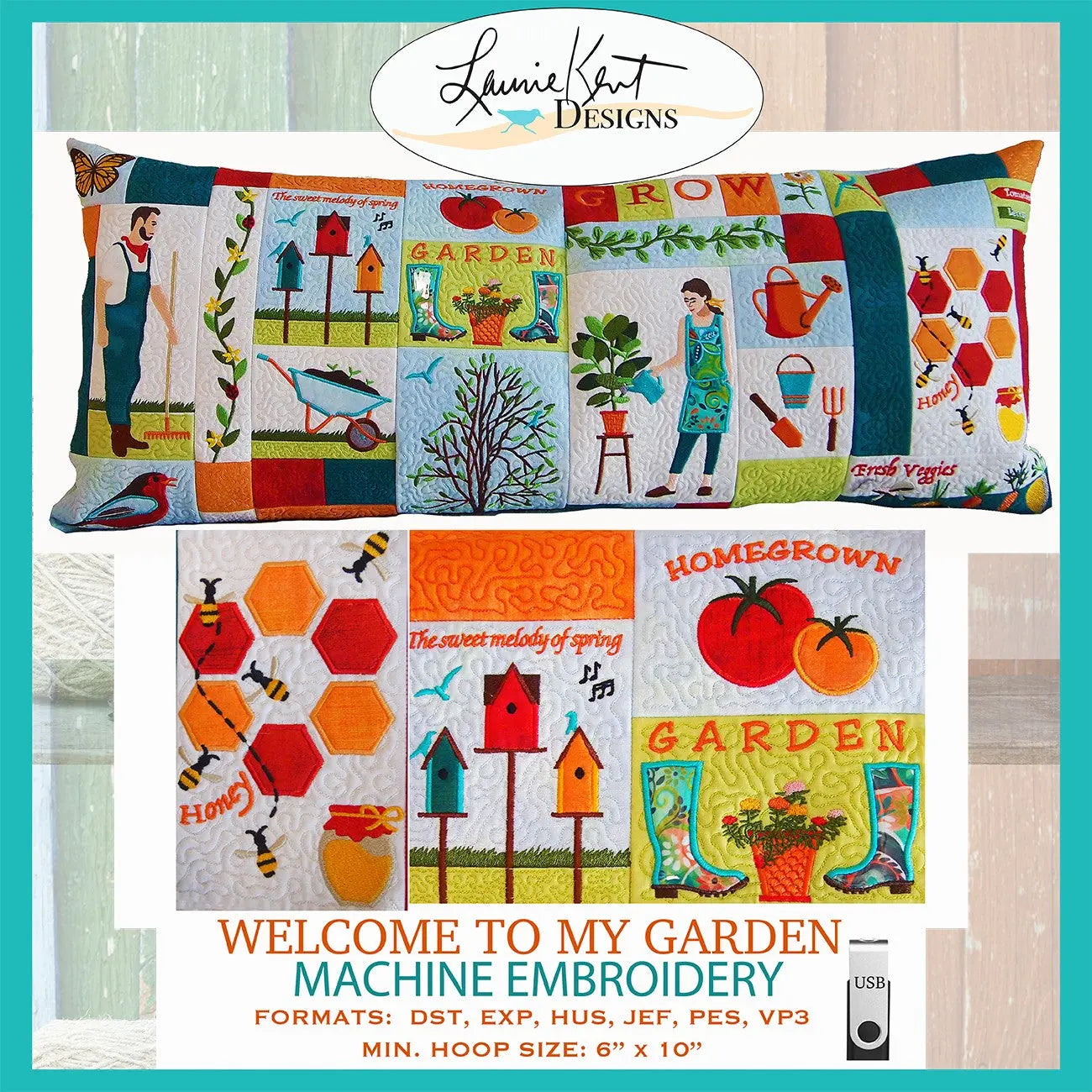 Welcome to My Garden Embroidery USB