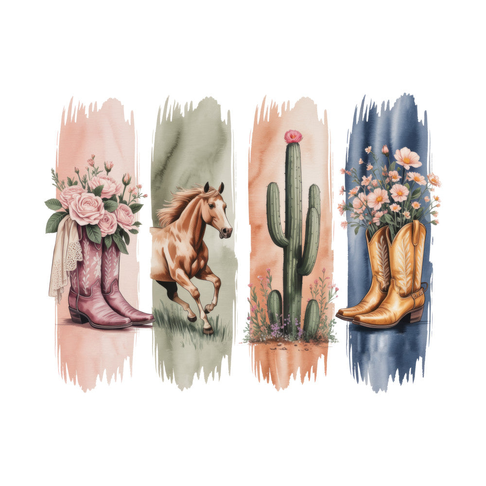 Western Brushstroke Fabric Panel 11 QuiltingFabricPanels